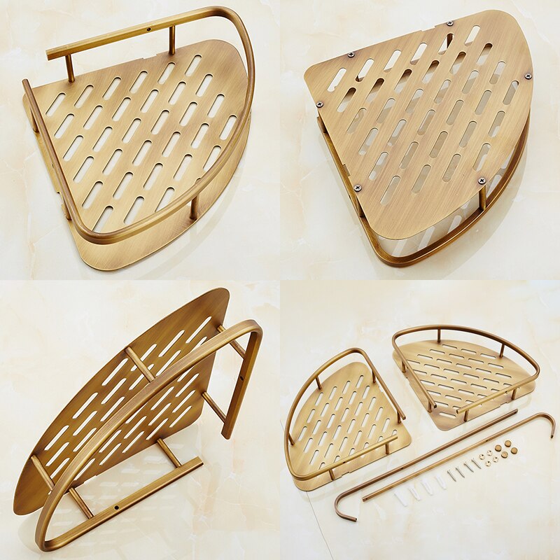 Bath Corner Shelf Antique Bronze Bathroom Shower Shelf Shampoo Holder Shelves Storage Shelf Rack Bathroom Basket Holder EF2301