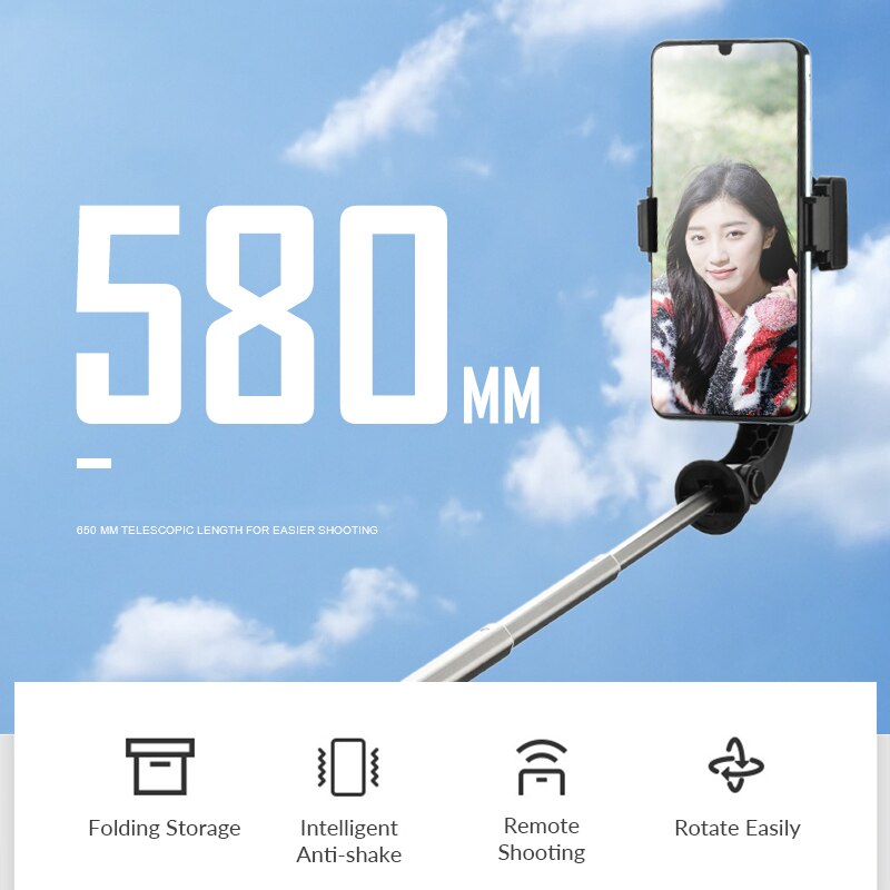 Smartphone Selfie Stick Handheld Stabilizer Gimbal Gezichtsherkenning 360 Graden Antishake Draagbare Voor Iphone/Samsung/Xiaomi Vlog