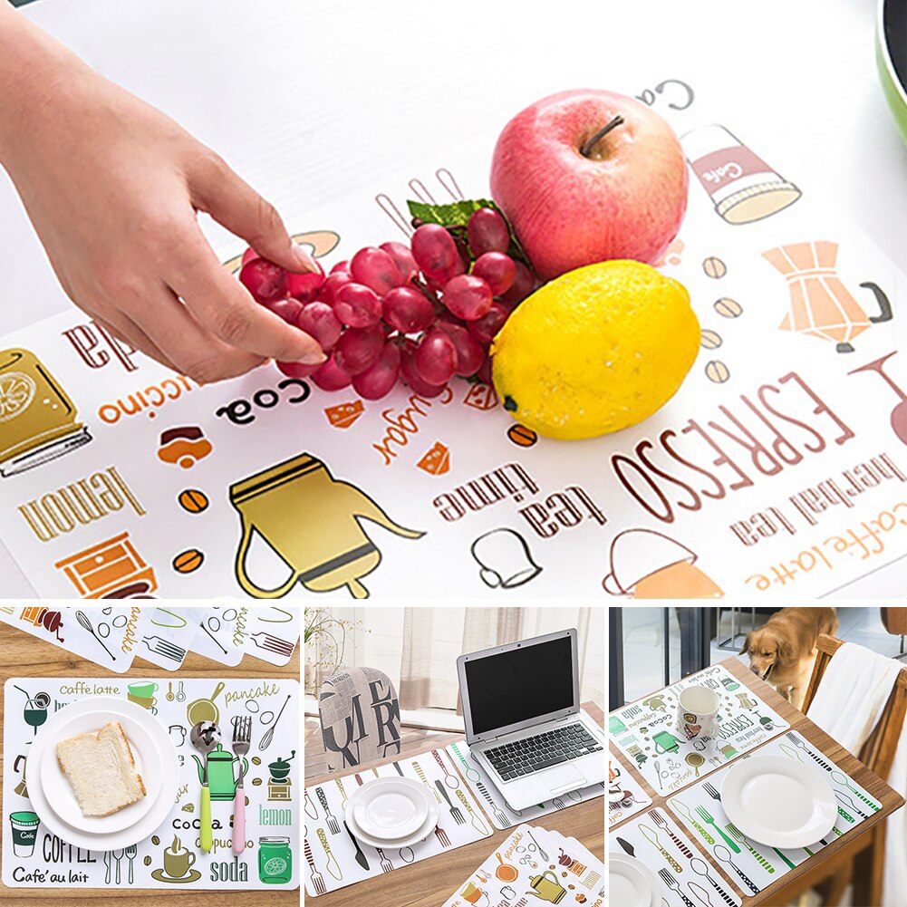 Table Mat Cartoon Pattern Waterproof Plastic Heat-proof Mat Place Mat Heat Insulation Mat Household Products