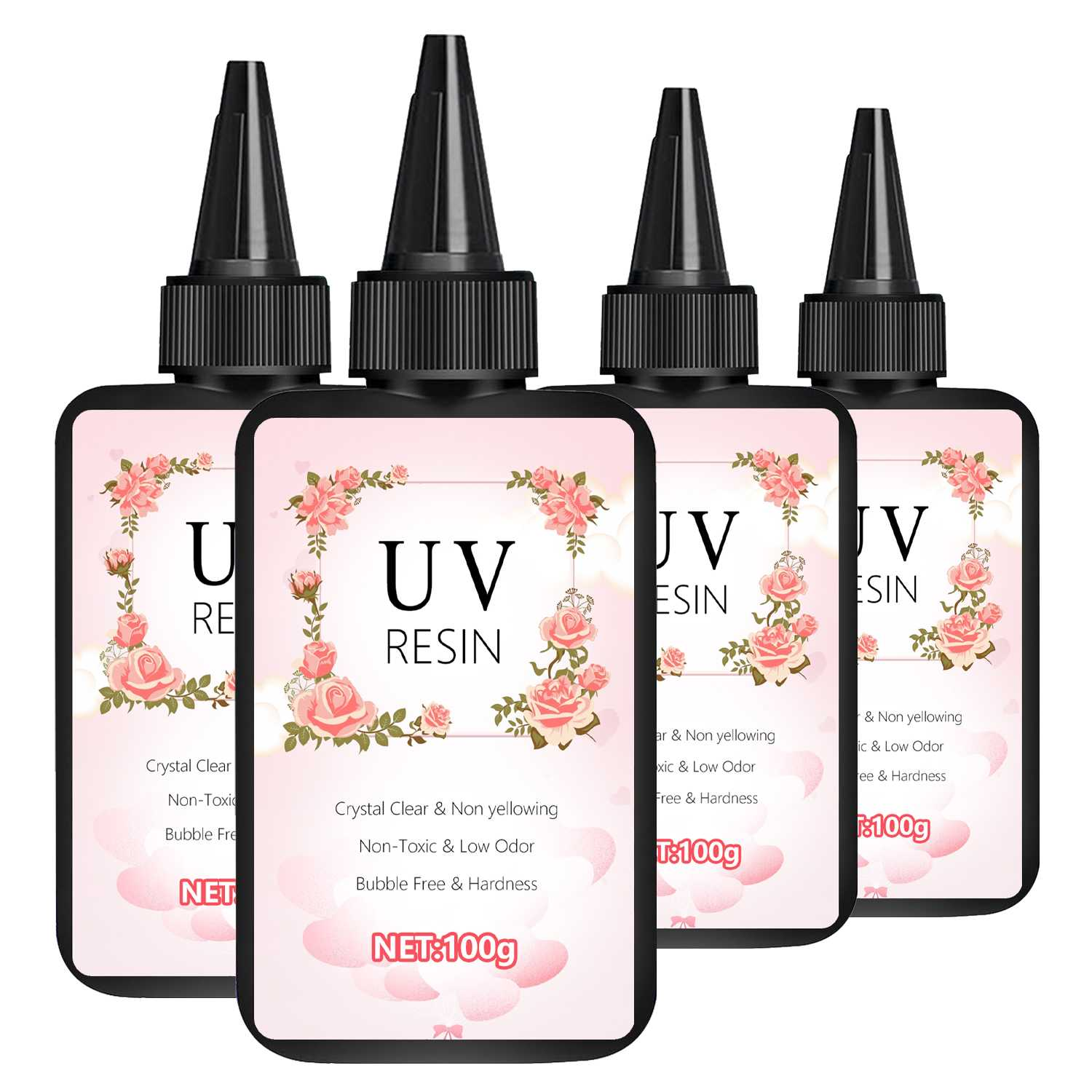 UV-Harz-Hartkleber, kristallklar, ultraviolett aushärtend, DIY, Epoxidharz, Silikonform, UV-Kleber, Solar, Sonnenlicht, Schmuckherstellungswerkzeug: Rot