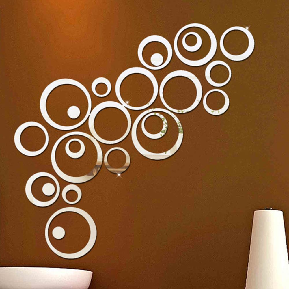Asypets 3D Anti-Fouling Acryl Spiegel Cirkel Vormige Muur Sticker Badkamer Veranda Plafond Decoratieve Decal