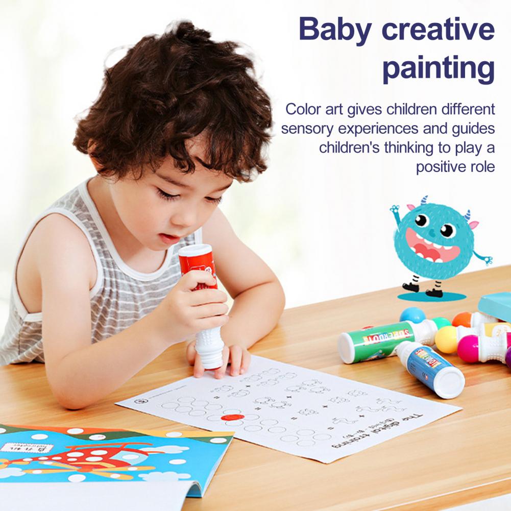 Kids Stationery Dot Markers Washable Dot Paints Markers Leak-Free DIY Craft Draw Pen Toddler Arts Crafts Dot Paints Set