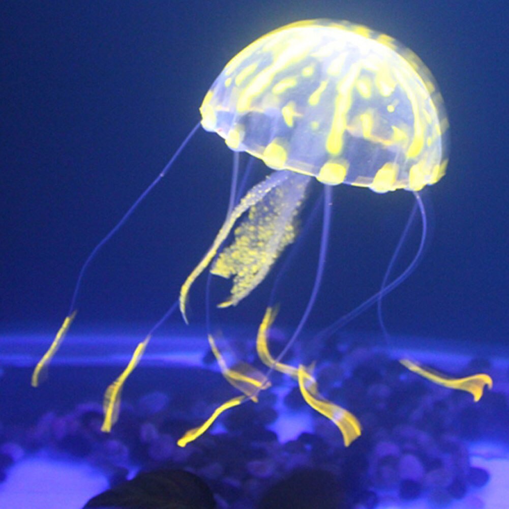 Kunstmatige Kwallen Levensechte Siliconen Aquarium Levendige Lichtgevende Decoratie Water Tank Veilig