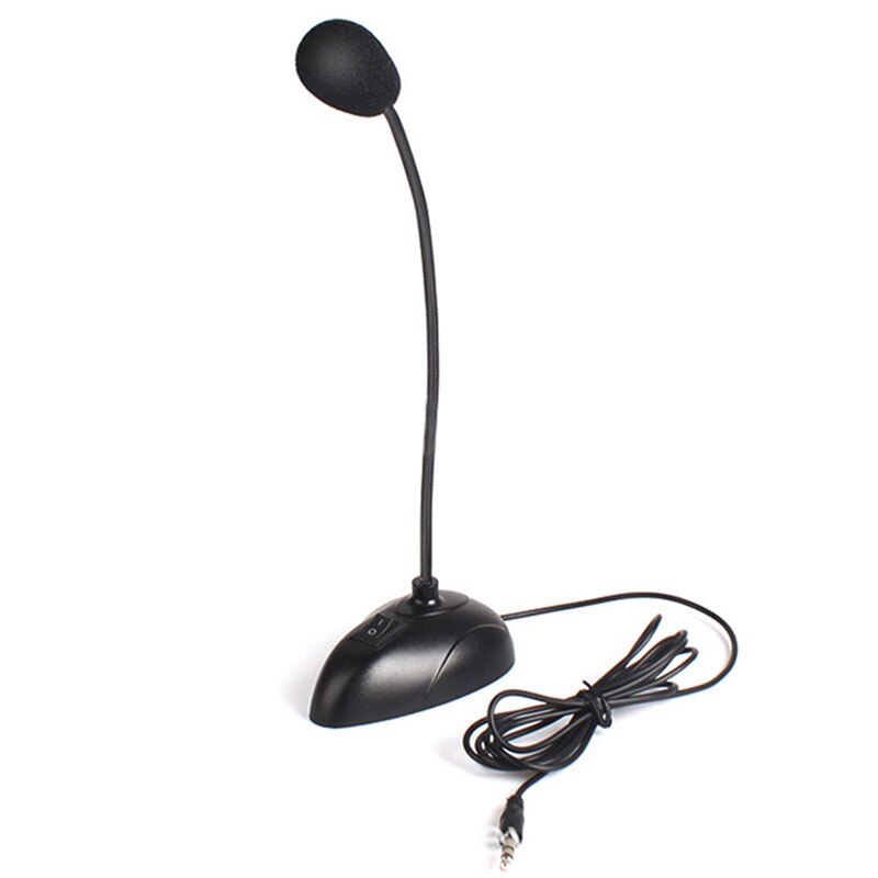 Mini Microphone nimble Stand 3.5mm Plug Phone Speech Gooseneck Mic Wired Microphone Commonly for PC Desktop Notebook Studio: Default Title