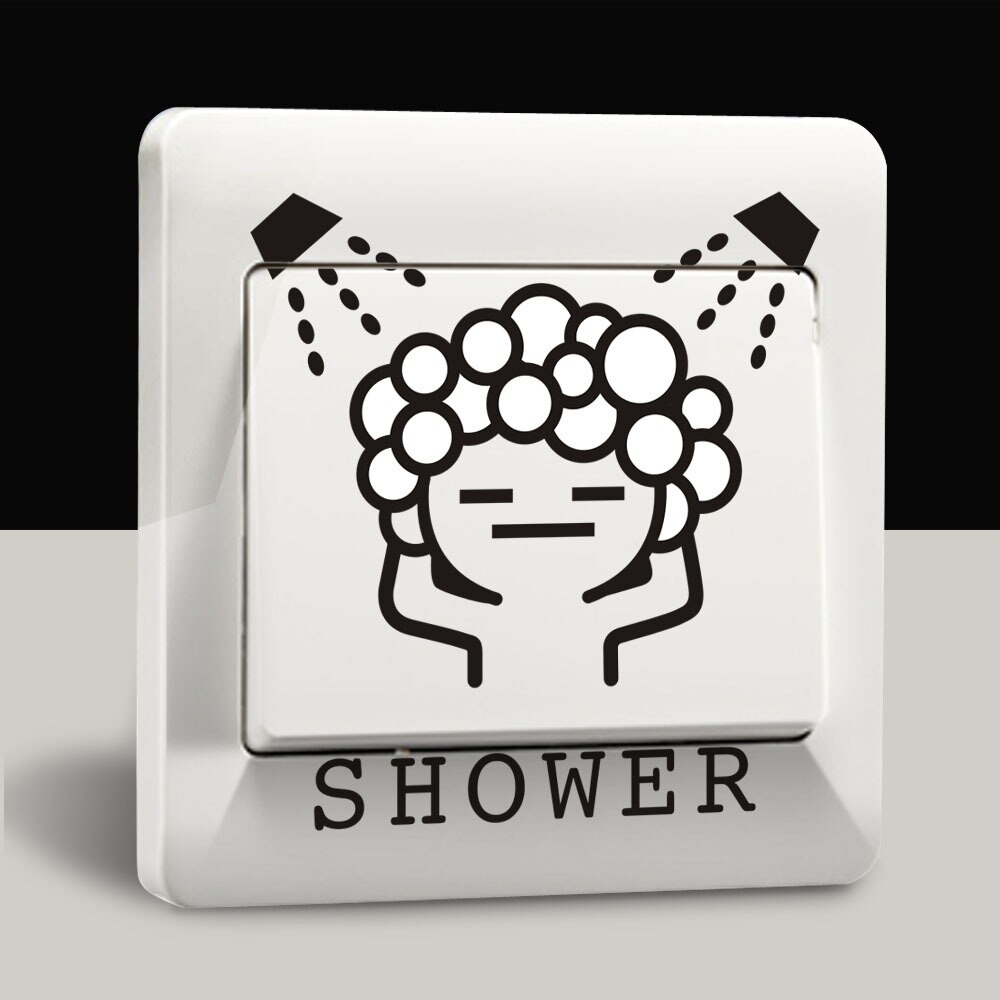 DIY Funny Cute Light bulb toilet paper Switch Stickers Wall Stickers Home Decoration Bedroom Parlor Decoration: 5