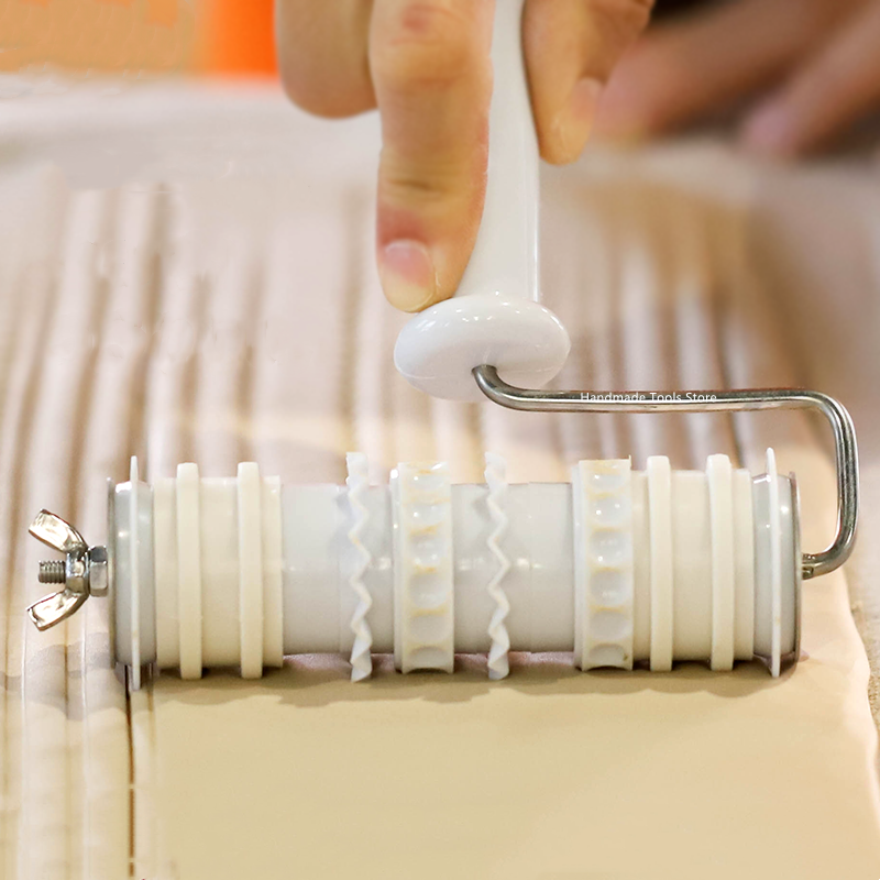 Pottery Clay Plastic Embossing Stick Roller Tools Texture Printing Blank Roller DIY Mud Forming Embossing Tools Multi-Piece Set