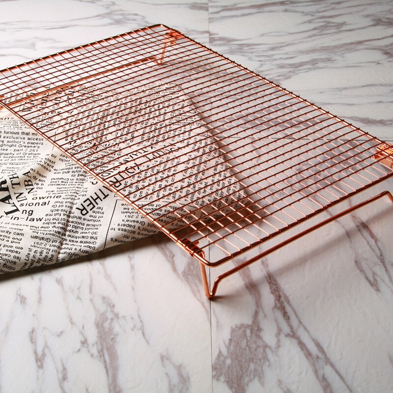 Rose Gold Stainless Steel Wire Cooling Rack Kitchen Baking Tool For Baking Fits Half Sheet Pans Cool Cookies Cakes Bread