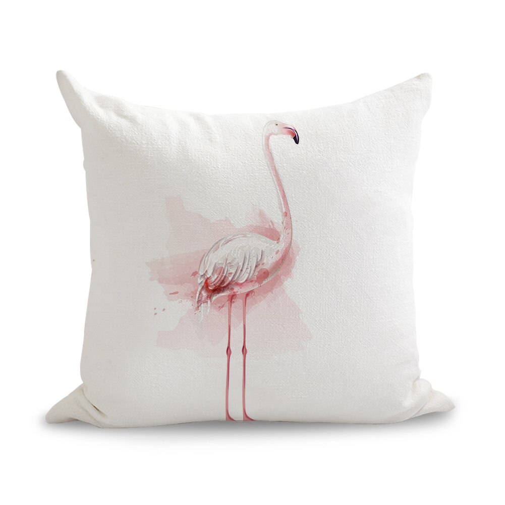 Endeløs sommer pink flamingo puder hør sofa sæde pude pude boligindretning: Sort / Indvendig medfølger