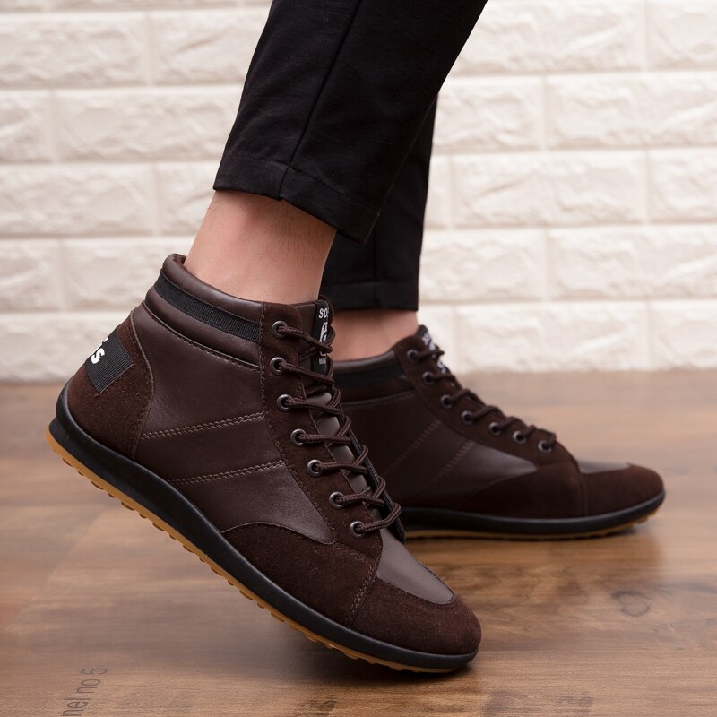 Trampki męskie buty do chodzenia oddychające wygodne PU mieszkania buty Outdoor Sports obuwie sznurowane