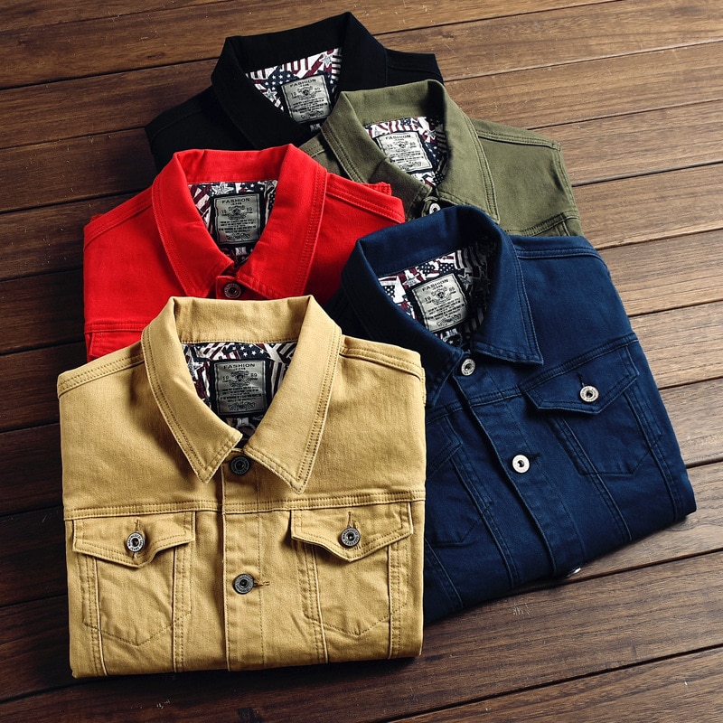 Distressed blå dongerijakke herre høstrevet jeansjakke kåpe mannlig slim fit fritidskåper bomull pluss størrelse 3xl