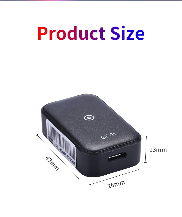 Gf21 mini gps localizador gps wifi alarme rastreador bateria de polímero condução registro rastreamento veículo pessoal alarme cerca sos alarme