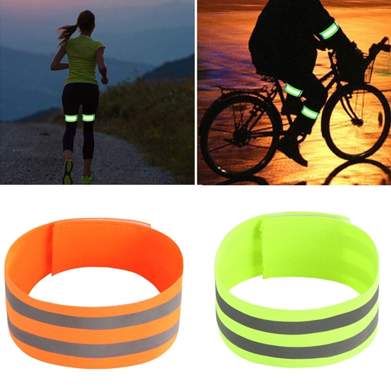 2Pcs Reflective Bands Safety Flashing Armband Belt Glow in the dark Bracelet for Night Jogging Walking Biking Cycling Running