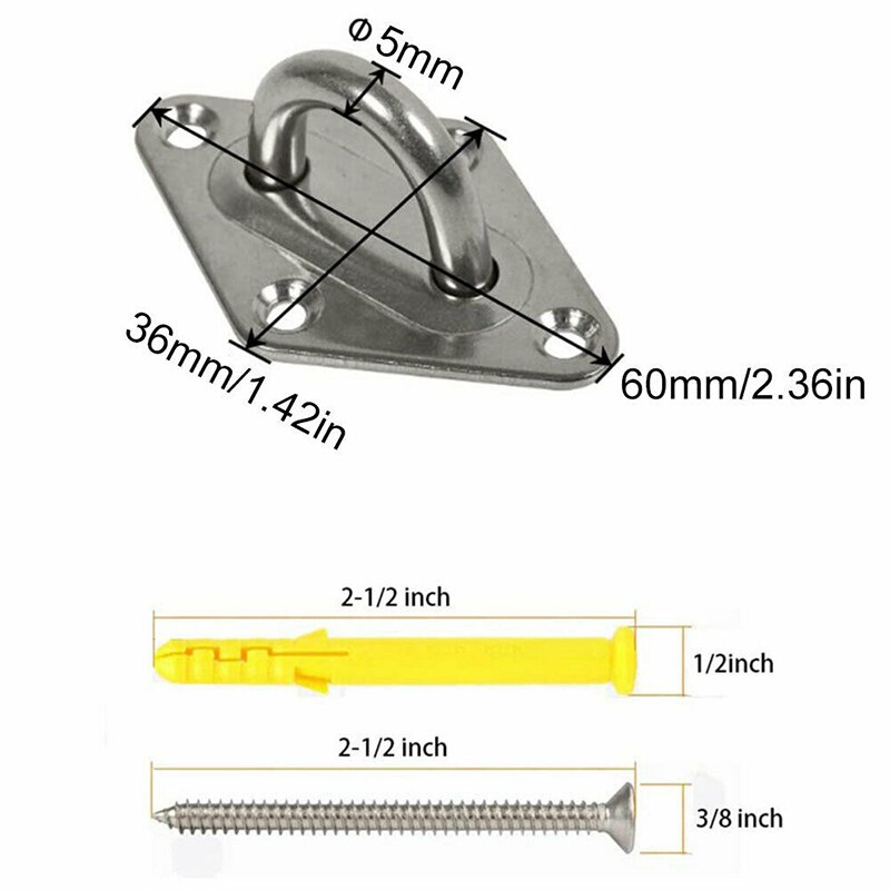 Crochet de hamac de , Kit de suspension de balançoire en acier inoxydable, support pivotant au plafond pour Yoga
