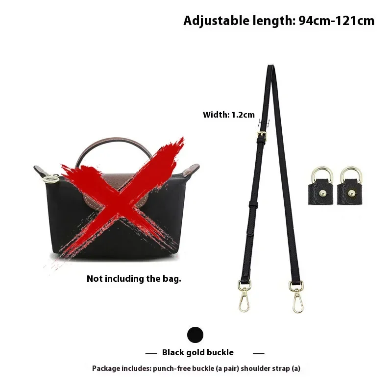 Replacement Crossbody Bag Strap for Longchamp Terra Mini Bag Shoulder Strap Without Punching Modification Bag Accessories: Gold
