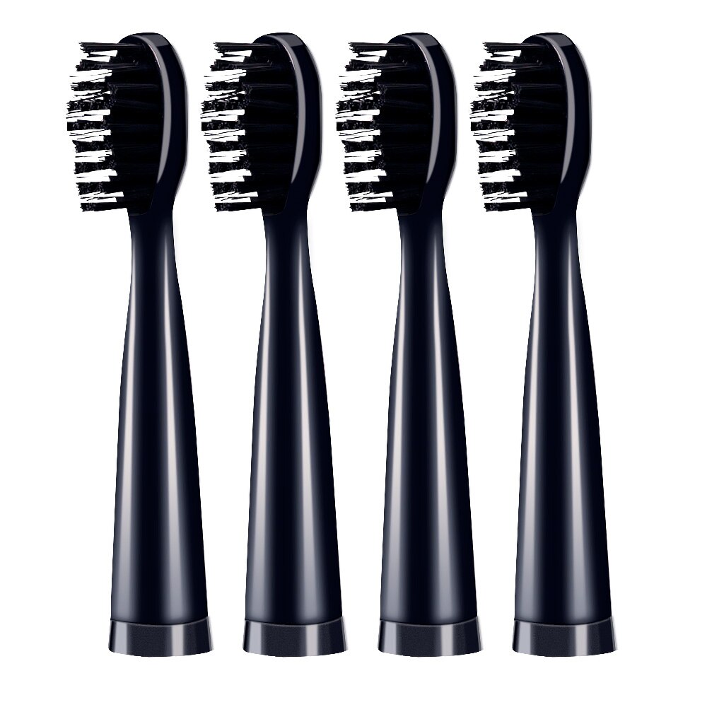 Replacement toothbrush head, Soft hair brush head, Detachable toothbrush head: Black 4pcs