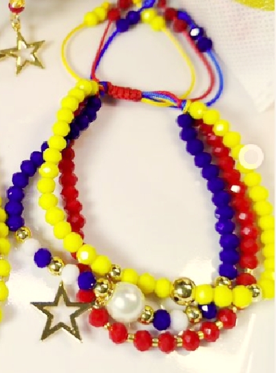handmade Venezuela beaded bracelet, Venezuelan jewelry: SILVER PLATED