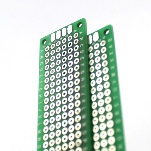 Tablero de PCB de doble cara, 2X8cm, bricolaje, fabricante electrónico, material de producción, tablero de orificio en miniatura, tablero pequeño para breadboard