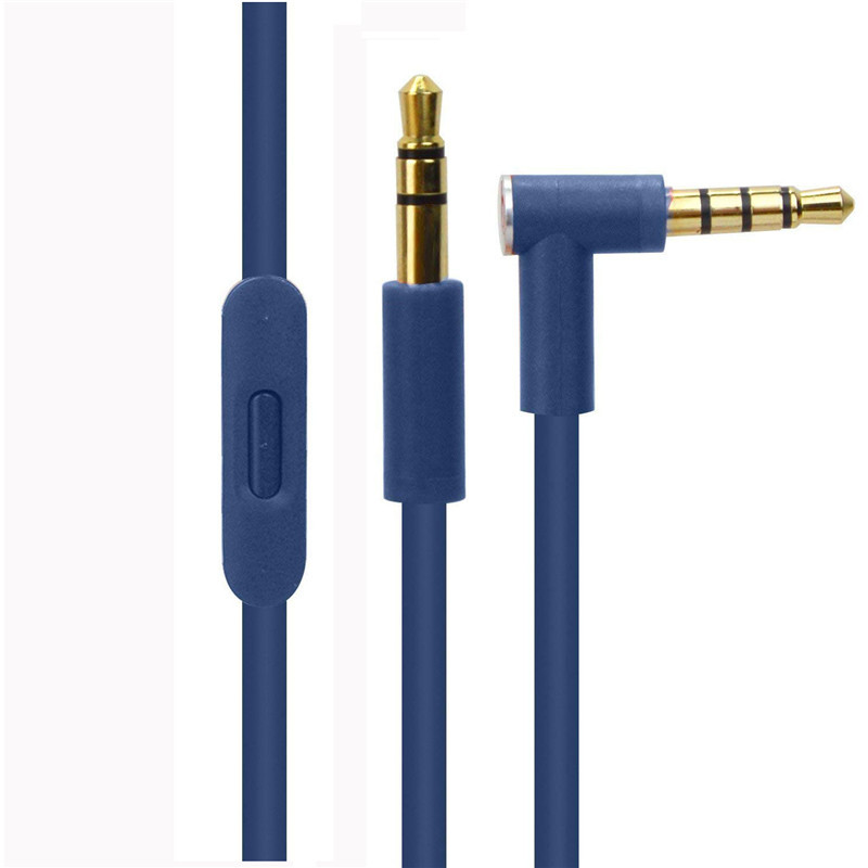 Cable de repuesto para auriculares Beats Solo/Solo HD/Solo2/Solo3/Mixr/studio2/studio3/pro, 3,5mm a 3,5mm: Azul