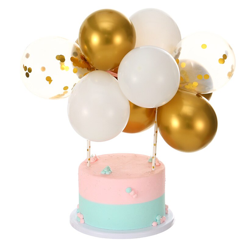 5Inch Balloon Cake Topper Wedding Confetti Metal Balloons Cake Topper balons for Birthday Party Cake Decoration Baby Shower deco
