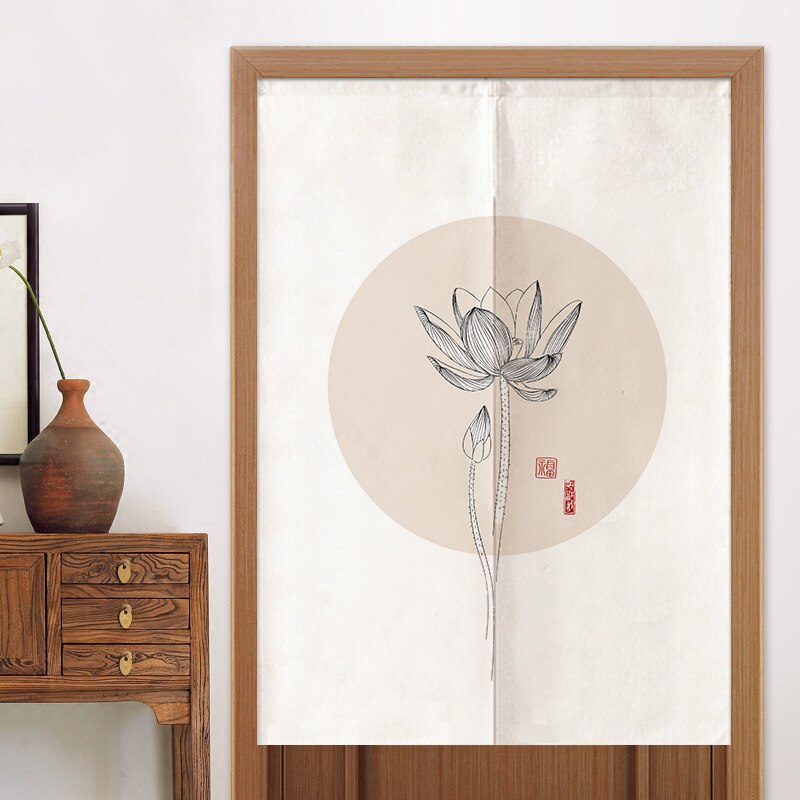 Chinese Bloem En Vogel Deur Gordijn Woonkamer Slaapkamer Half Gordijn Noren Japanse Gordijn Entree Feng Shui Deur Gordijn