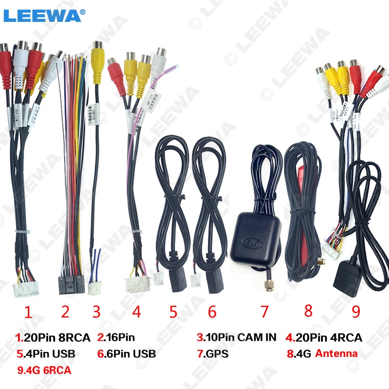 Leewa Auto Head Unit Stereo Kabelboom Kits Compatibel Voor Xy Auto Android Oplossing Interface # CA4919