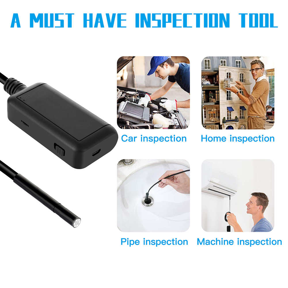 Wifi endoskop linse diameter 5.5mm hård ledning 2m 5m 10m endoskop kamera vandtæt inspektion borescope til android ios telefon
