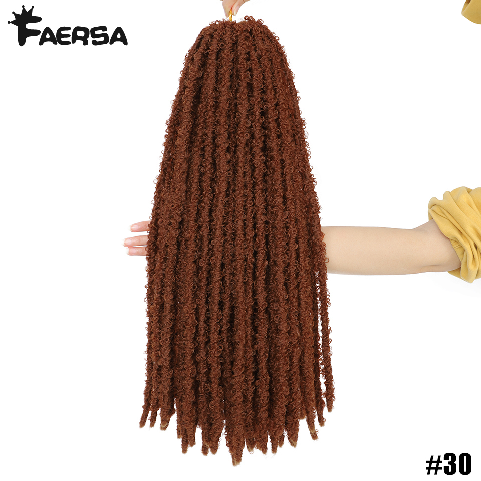 Borboleta locs crochê cabelo dreadlocks meche falso fechaduras crochê tranças de cabelo extensões fechaduras macias trança encaracolado cabelo sintético: #30