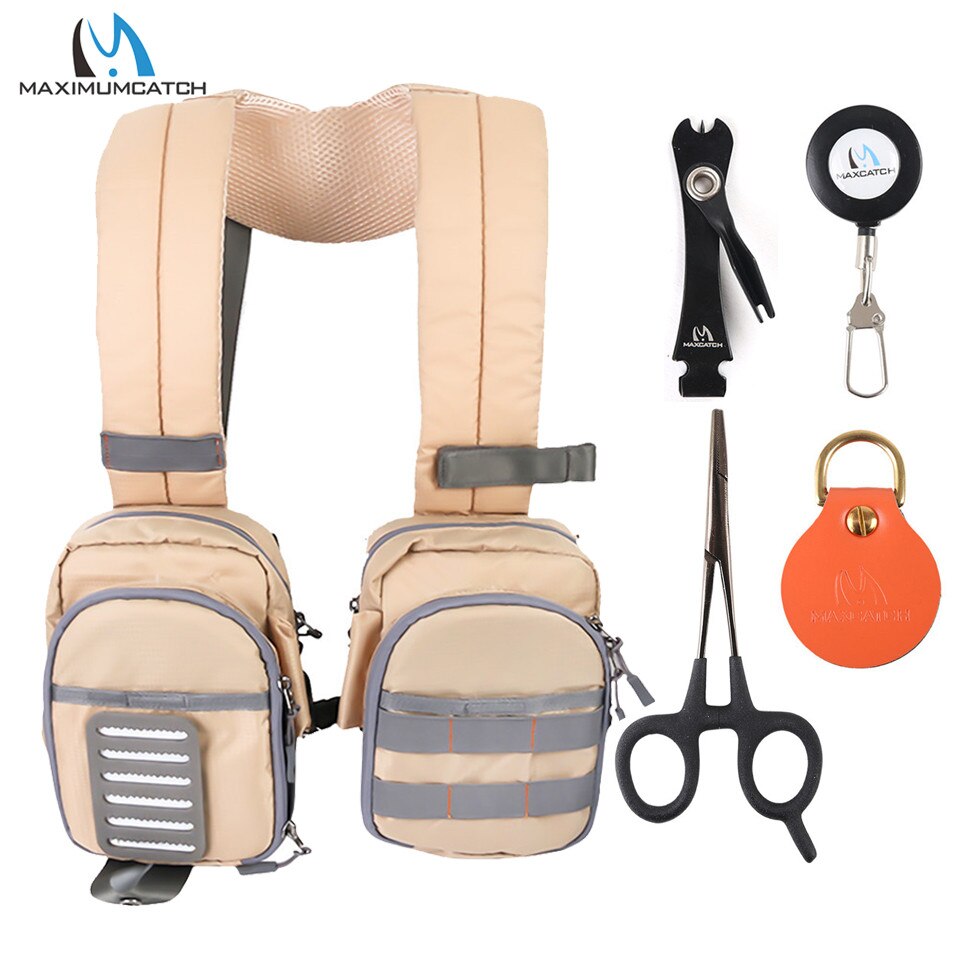 Maximumcatch Compact Fly Fishing Vest Light Weight Adjustable Chest Pack for Men Women Outdoor Fishing Vest: SCO Vest with tools