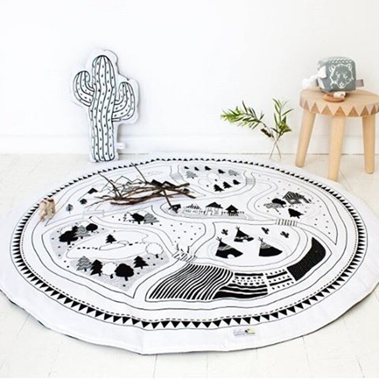 Monkey Baby Play Mats Kids Crawling Carpet Floor Rug Baby Bedding Rabbit Blanket Cotton Game Pad Children Room Decoration