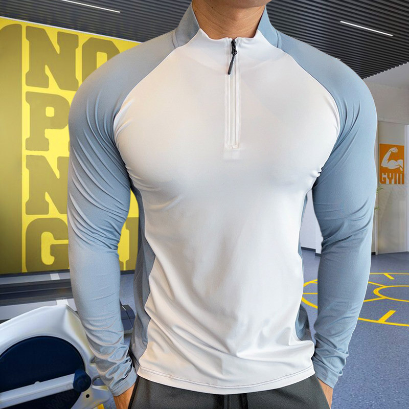 Camisetas de entrenamiento para entrenador físico para hombre, Tops, sudadera de compresión para entrenamiento de gimnasio, camiseta de fútbol para correr, ropa deportiva de cuello alto