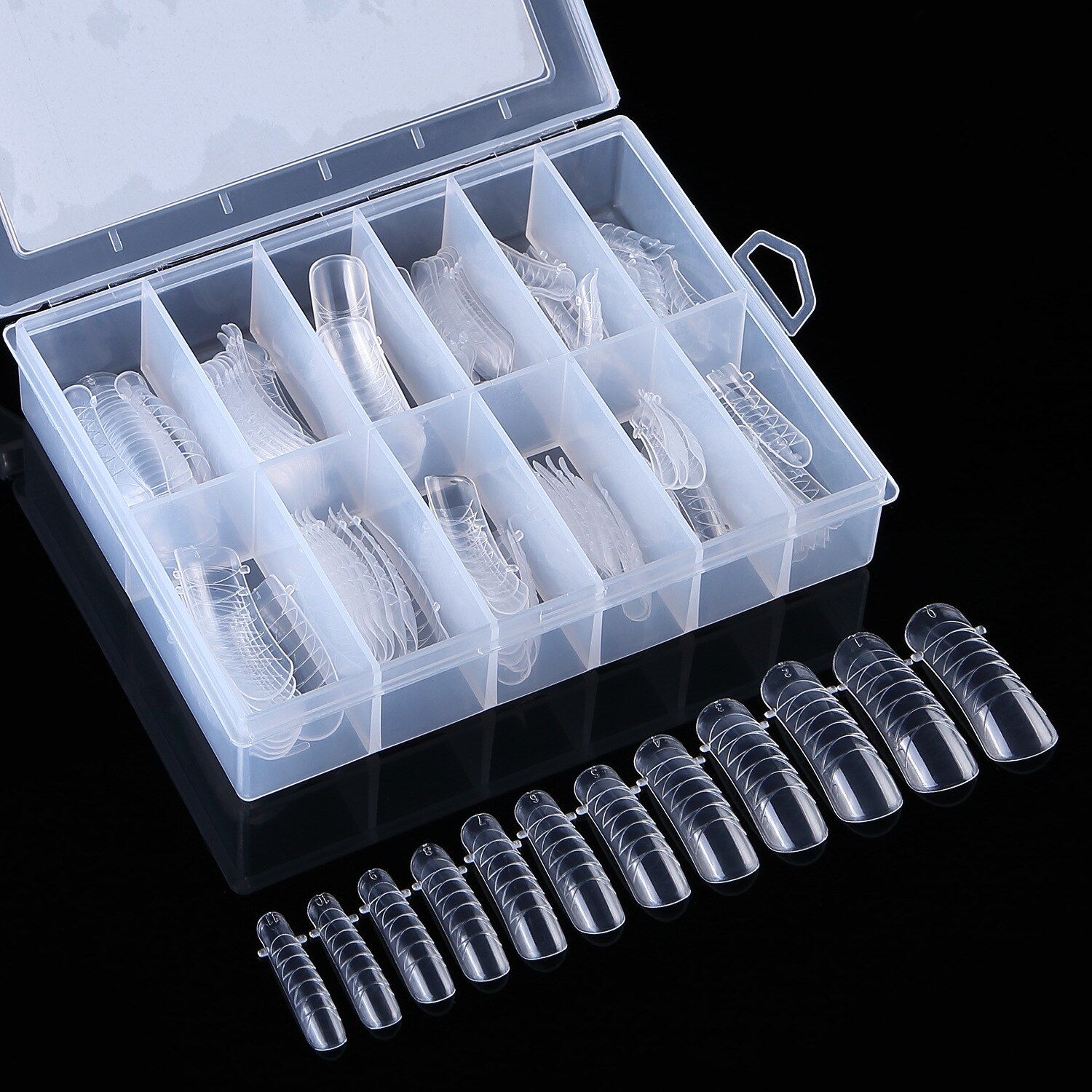 Formas de uñas de plástico, molde para uñas, Gel de construcción rápida para extensión de uñas, Ballerina, formas duales con Clips