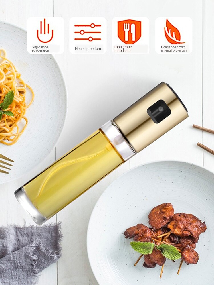 Flacone spray da cucina, bomboletta spray a pressione, bottiglia di aceto in vetro trasparente, bottiglia di condimento, bottiglia di profumo, annaffiatoio