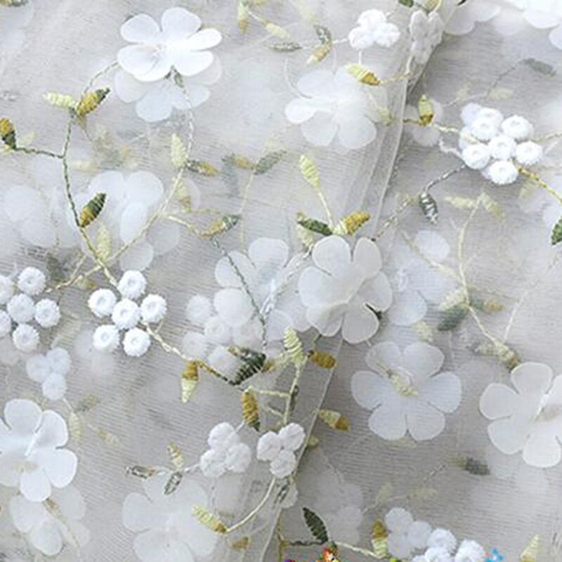 Chiffon Flower Embroidery Fabric 3D Flower Embroidery Tulle Lace Fabric DIY Skirt Clothing Sewing Fabric