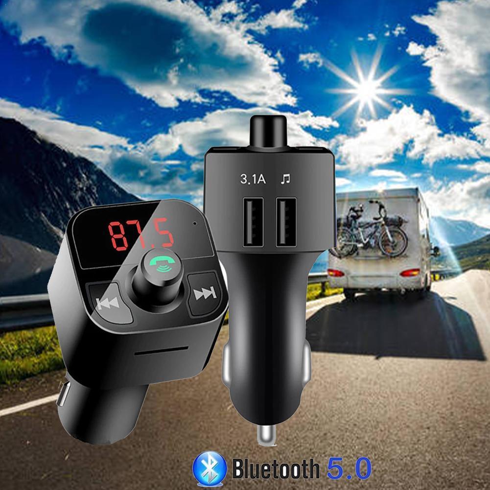 USB AUX FM Transmitter Aux Modulator Bluetooth Handsfree Charger Car Adapter Dual USB Phone Audio Kit Player Car Quick 4.1A R2J4