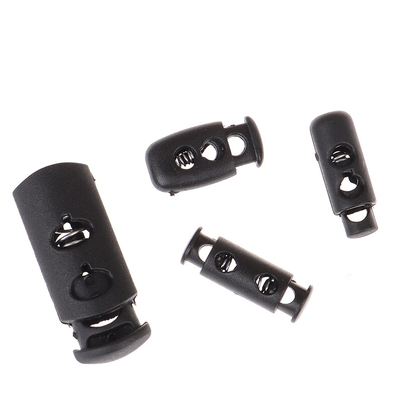 Multi Style Black Push Cord Lock Spring Clasp Plastic Stoppers Ends Toggles Clip For Apparel Bungee Elastic Rope Parts 10pcs