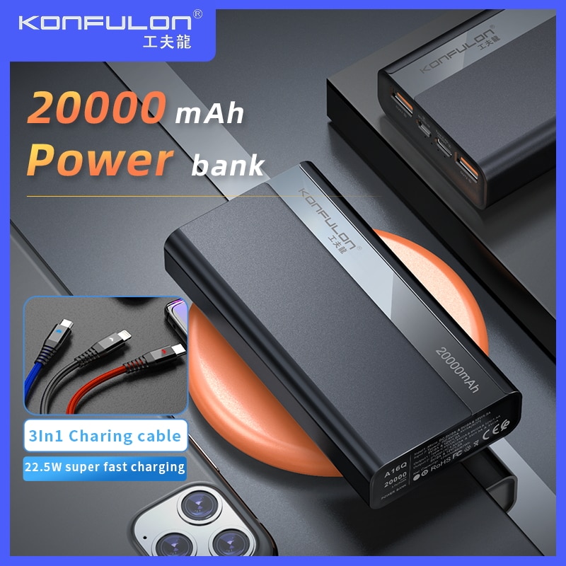 20000 Mah Snel Opladen Power Bank 22.5W 20000 Mah Powerbank Voor Vivo Pd QC3.0 Quick Charge Power Bank Voor IPhone12 Xiaomi Huawei