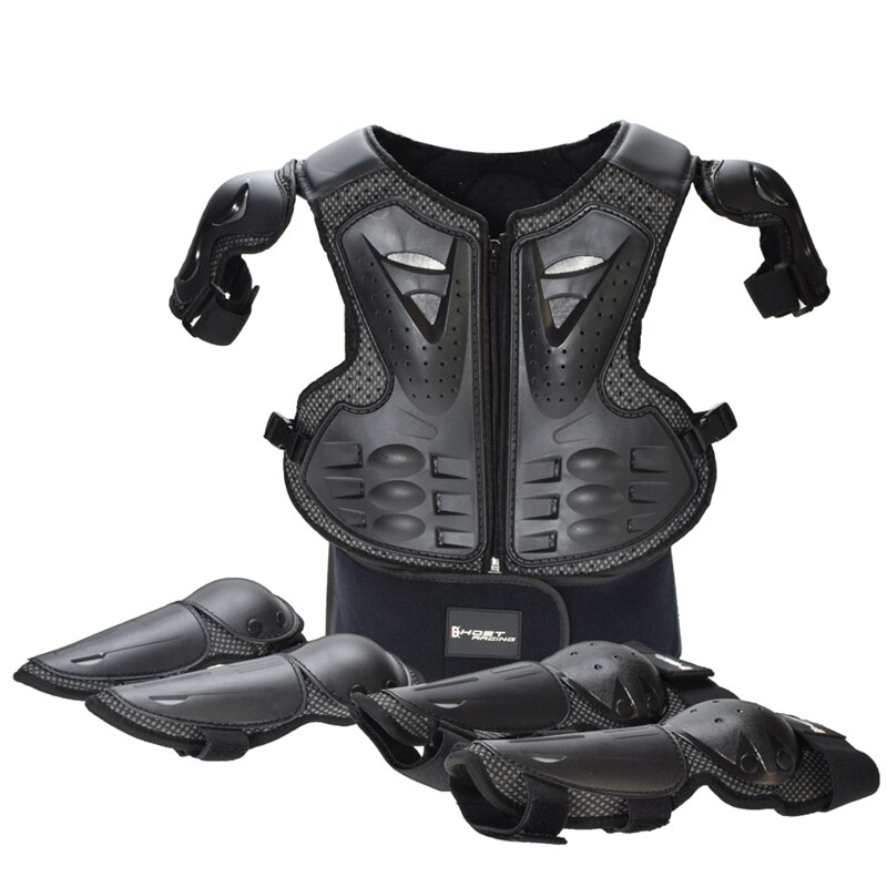 WOSAWE Kids Full Body Protector Vest Armor Kids Motocross Armor Jacket Chest Protection Gear combination elbow pads Knee guard: Default Title