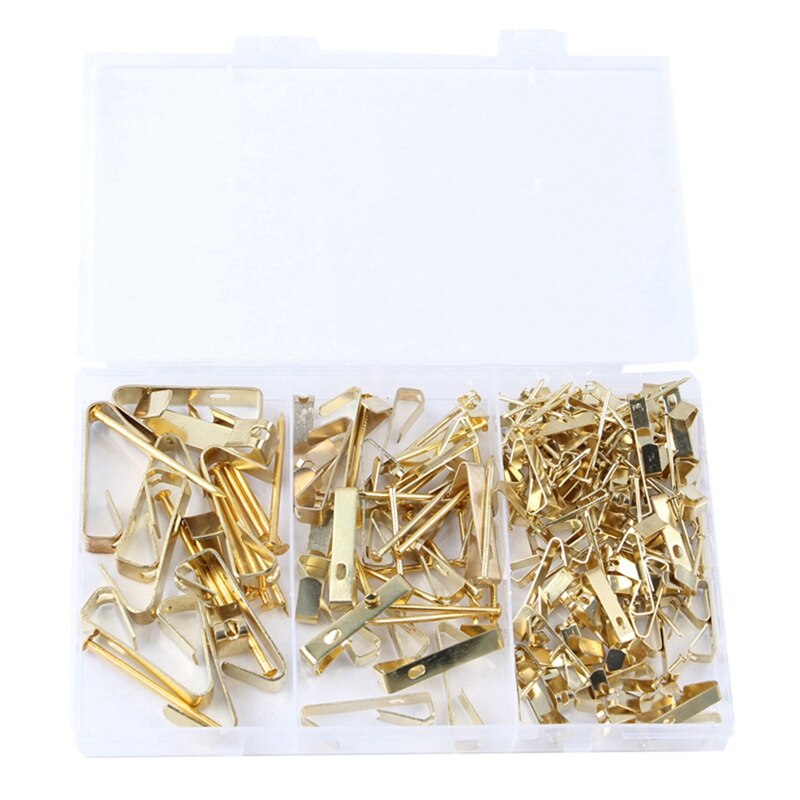 200Pcs Fotolijst Haak Zonder Trace Goud Met Nagels Diy Foto Haak Set Nordic Fotolijst Haak