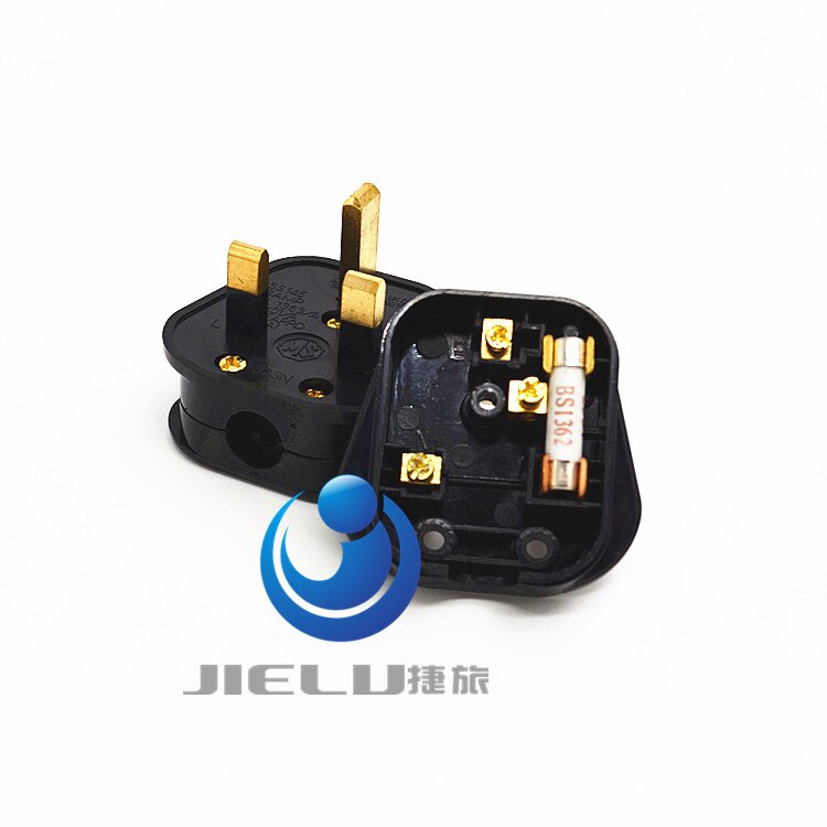 Black 3 Pin UK Mains Top Plug 13A Appliance Power Socket Fuse Adapter Household,1 pcs