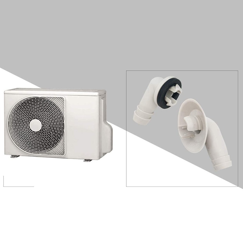 AD-Air Conditioner Ac Drain Hose Connector Elbow Fitting with Rubber Ring for Mini-Split Units and Window Ac Unit 3/5 Inch(15Mm)