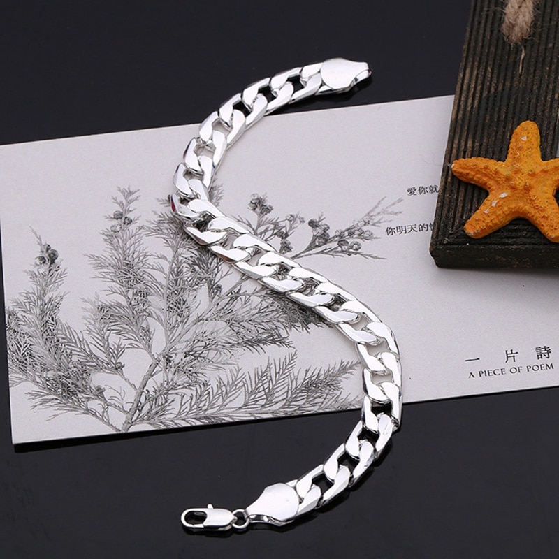 36L Stainless Steel Cuban Chain Men's Bracelet Metal Accessories Two Colors