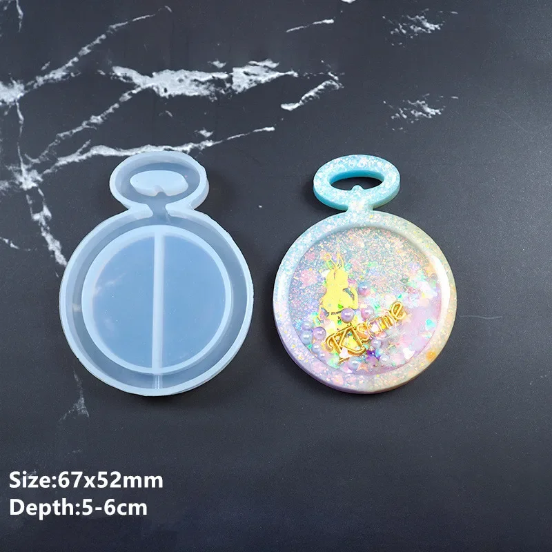 Shaker moldes de silicona resina epoxi oso estrella paleta Shaker molde llavero encantos molde brillante DIY joyería herramienta artesanal
