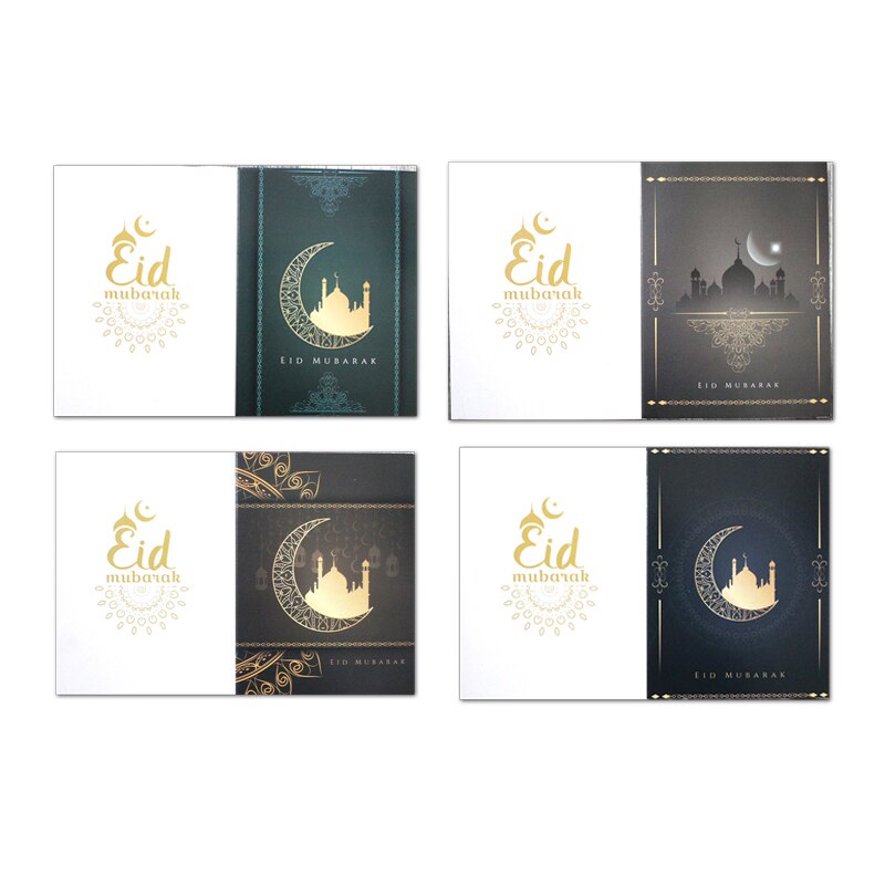 5pcs/set EID MUBARAK Greeting Card Muslim Eid Mubarak Ramadan Blessing Card Ramadan Decoration Festival Card Wish Card
