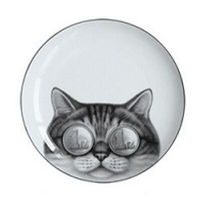 8 * calowy zabawny 3D placki nadruk z kotem płytki talerz dekoracji wnętrz porcelany kostnej stek ciasto naczynia owocowe ceramiczne talerze kuchenne pojemnik: 5