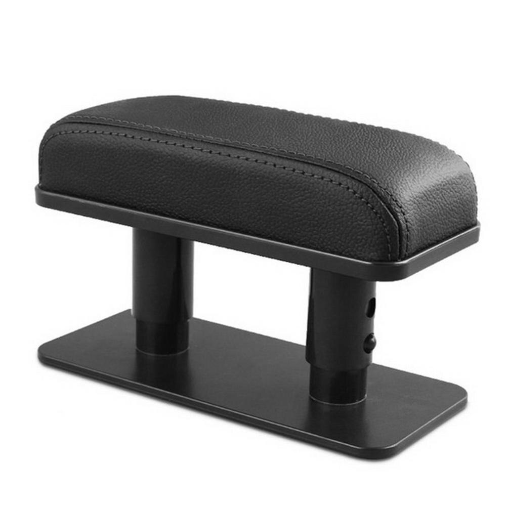 Reposabrazos Universal para coche, soporte para codo izquierdo, apoyabrazos central de cuero, caja ajustable derecha, reposabrazos para puerta antifatiga: all black