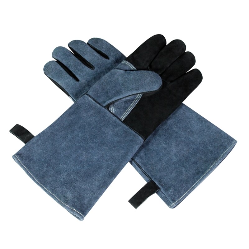 Leather Forge Welding Gloves Heat &amp; Fire Resistant Gloves for Gardening Camping Barbecue Provide Safety Protection