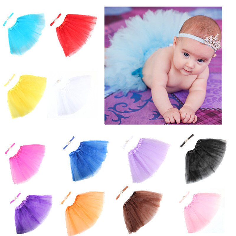 Kroon Haarband Baby Pak Kinderen Tutu Rok Haarband Pak Baby Fotografie Gaas Rok Infant Tulle Rok