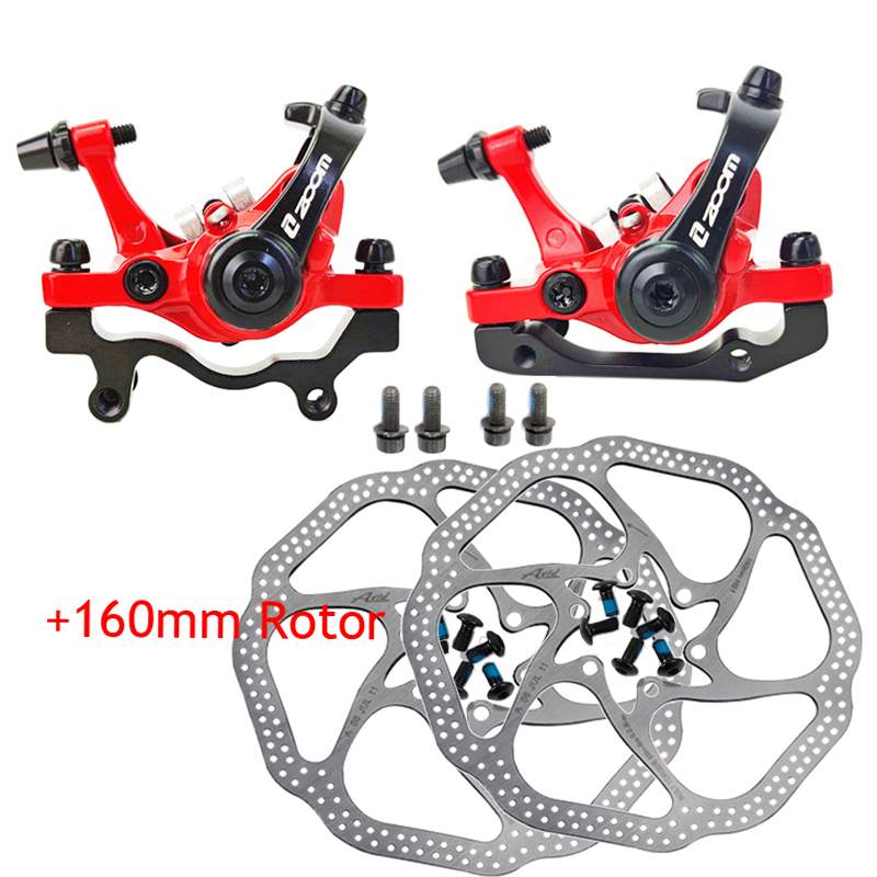 Zoomen DB680 Fahrradbremsen MTB Mechanischer Scheibenbremssatz für Mountainbike Elektroroller Bremssattel mit Rotor 160 mm Radfahren: Schwarz