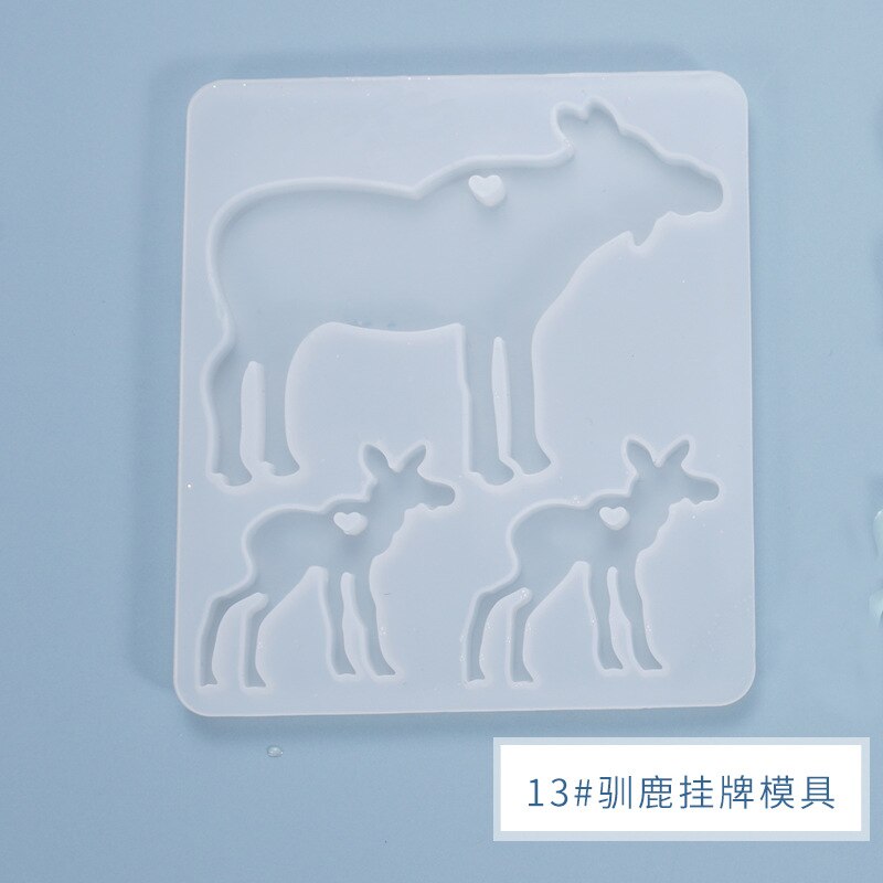 DIY Listing Pendant Resin Mold Handmade Keychain Crystal Epoxy Mold Pendant Ornament Silicone Mold For Resin: 03