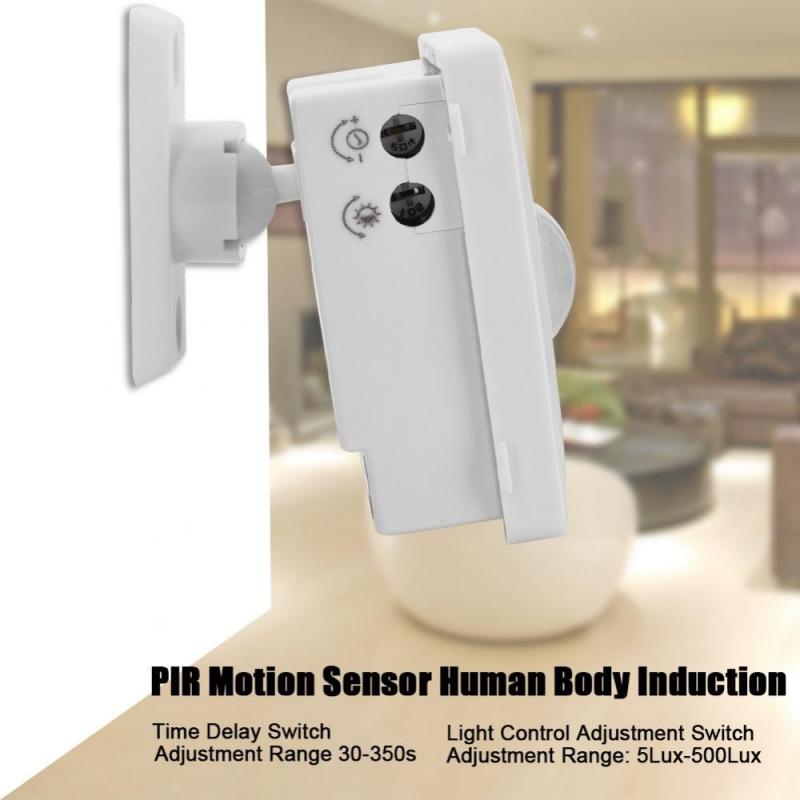 Motion Sensor DC 12V Home Motion Detector Automatic Passive Infrared PIR Sensor 140 Degree Rotating Outdoor Timer Light Switch